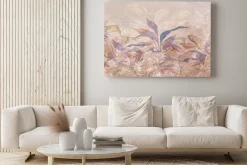 Obraz: Tropikalne liście na jasnym beżowym tle