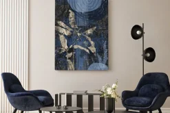 Obraz: Tropikalne liście na tle w stylu grunge