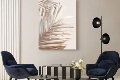 Obraz: Tropikalne liście palmowe na beżowym tle