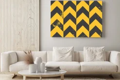 Obraz: Żółty chevron tekstury wzór o udzielenie