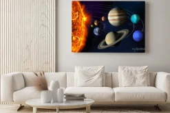 Obraz: Układ słoneczny z orbitami i planetami realistyczna grafika