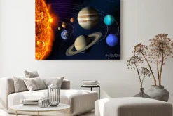 Obraz: Układ słoneczny z orbitami i planetami realistyczna grafika