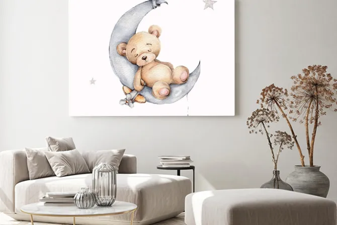 Obraz: Uroczy niedźwiadek na księżycu