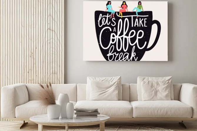 Obraz: Vector flat style illustration with women talking to each other