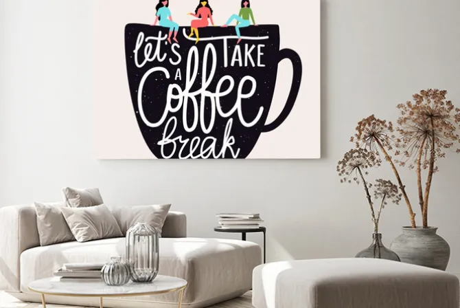 Obraz: Vector flat style illustration with women talking to each other