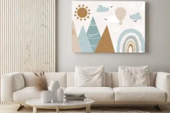 Obraz: Vector hand drawn modern design of kids mountains. mountains