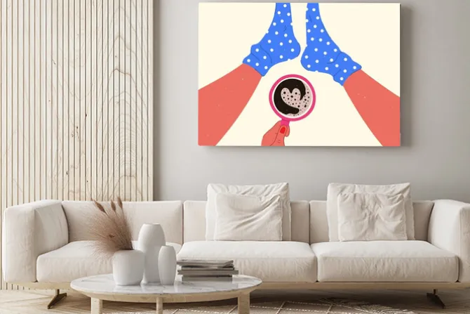 Obraz: Vector illustration with female hand holding mug with coffee