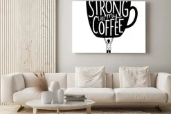 Obraz: Vector illustration with boy holding big cup and lettering text