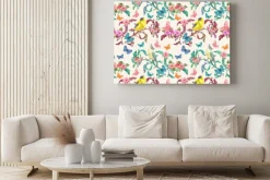 Obraz: Vintage bezszwowych tekstur z fantazyjnych kwiatów i ptaków.