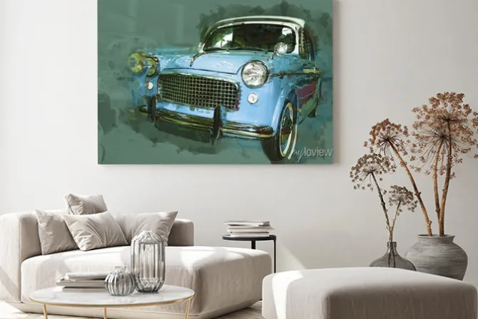 Obraz: Vintage car drawn illustration