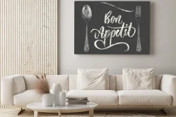 Obraz: Vintage chalkboard bon appetit poster . vector illustration.