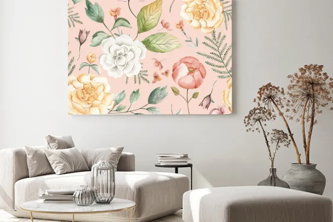 Obraz: Watercolor floral seamless pattern