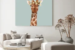 Obraz: Watercolor giraffe vector portrait