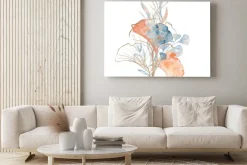 Obraz: Watercolor underwater floral bouquet with leaves and gold, hand