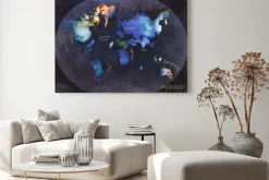 Obraz: Watercolor world map on dark background