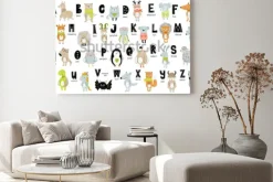 Obraz: Wektor plakat z literami alfabetu ze zwierzętami kreskówek dla