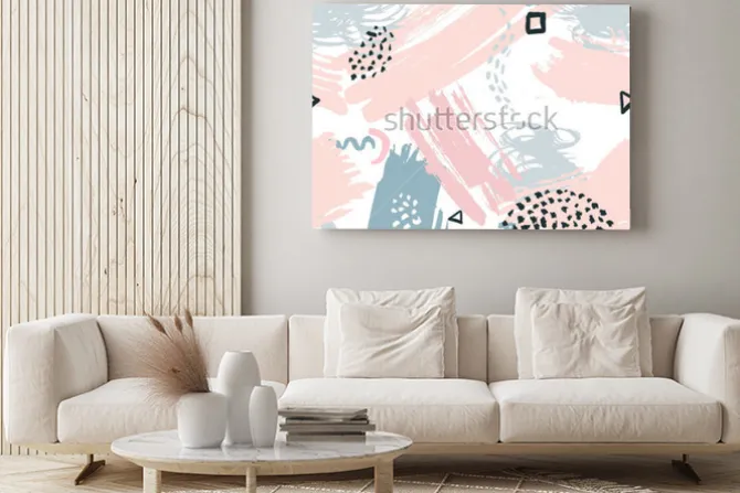 Obraz: Wektor wzór z pędzlem w stylu memphis. tło dla broszury, plakat,