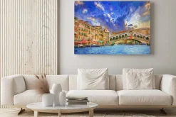 Obraz: Wenecja kanał z widokiem na most rialto