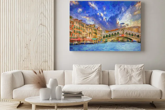 Obraz: Wenecja kanał z widokiem na most rialto