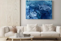 Obraz: Whale shark with the scene of under ocean coral reef area in