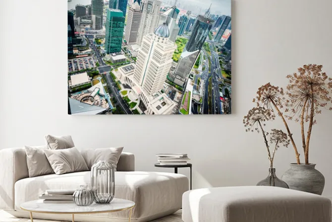 Obraz: Widok na dzielnicę finansową lujiazui w szanghaju