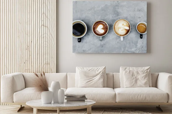 Obraz: Widok z lotu ptaka różnorodnej kawy