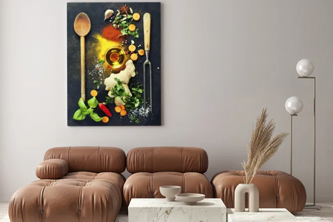 Obraz: Świeże składniki na ciemnym tle