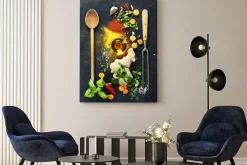 Obraz: Świeże składniki na ciemnym tle