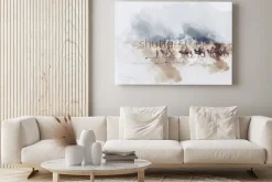 Obraz: Wielbłądy i ludzie chodzi na jedwabniczej drodze i piaska diunie