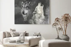 Obraz: Wilki wyjące do księżyca