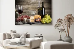 Obraz: Wino i ser martwa natura