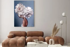 Obraz: Woman with pink flowers