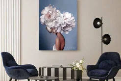 Obraz: Woman with pink flowers