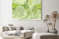 Obraz: World map - political - american view - america in center - green