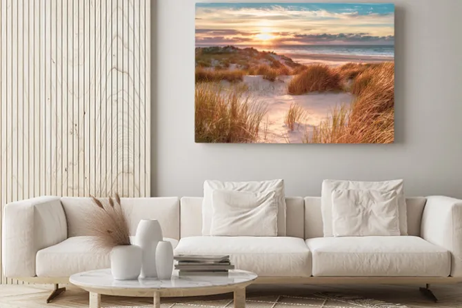 Obraz: Wydmy nad morzem o wschodzie słońca