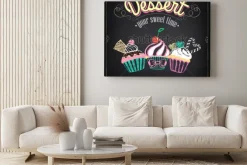 Obraz: Wzór karty desery z posypką. menu piekarni. pikowanie, rysowanie