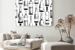 Obraz: Wzór z butelkami wina i szampana