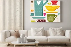 Obraz: Wzór z kolorowymi filiżankami