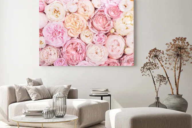 Obraz: Wzór z pastelowych róż