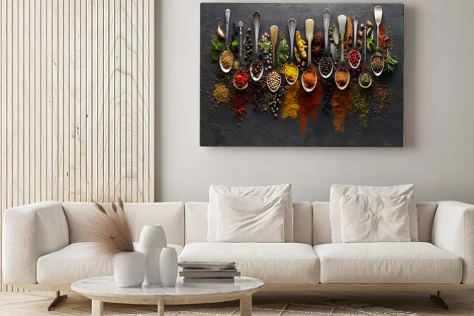 Obraz: Łyżki z kolorowymi przyprawami