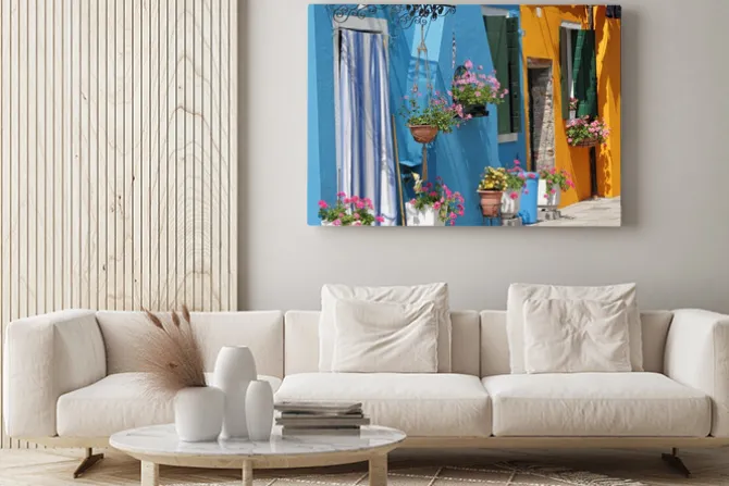 Obraz: Żywe kolory domów na wyspie burano w wenecji