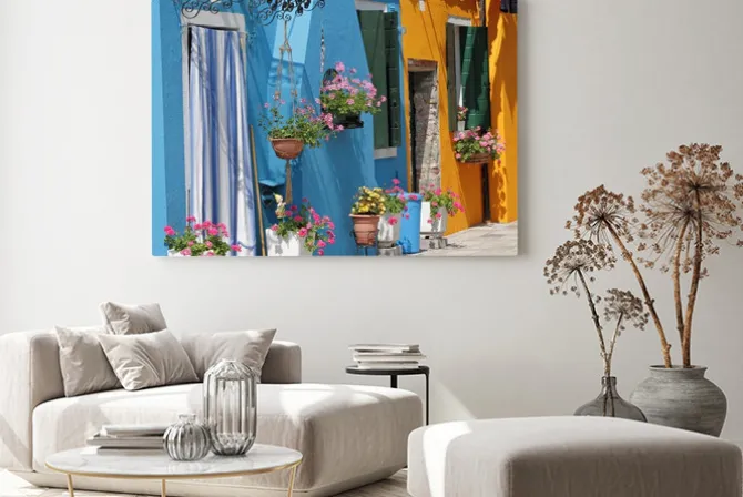 Obraz: Żywe kolory domów na wyspie burano w wenecji
