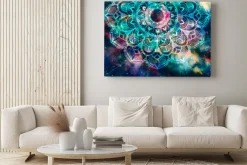 Obraz: Z gwiazdami polem i kolorowy galaxy tło, akwareli sztuki cyfrowy