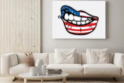 Obraz: Zakręcony usta flaga usa