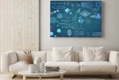 Obraz: Zbiór elementów, symboli i schematów fizyki