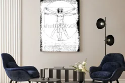 Obraz: Zdjęcie człowieka witruwiańskiego leonarda da vinci z 1492 roku