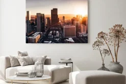 Obraz: Zdjęcie lotnicze z drona - miasto denver w stanie kolorado o