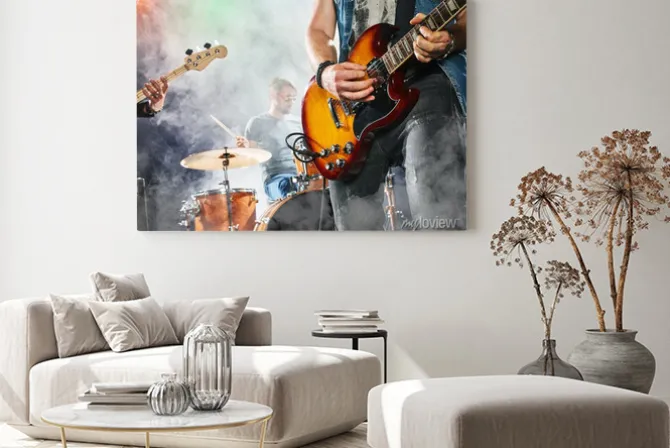 Obraz: Zespół rockowy na scenie