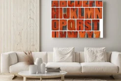 Obraz: Zestaw alfabetu w rodzaju drewna typografii