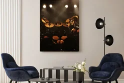 Obraz: Zestaw bębnów na scenie